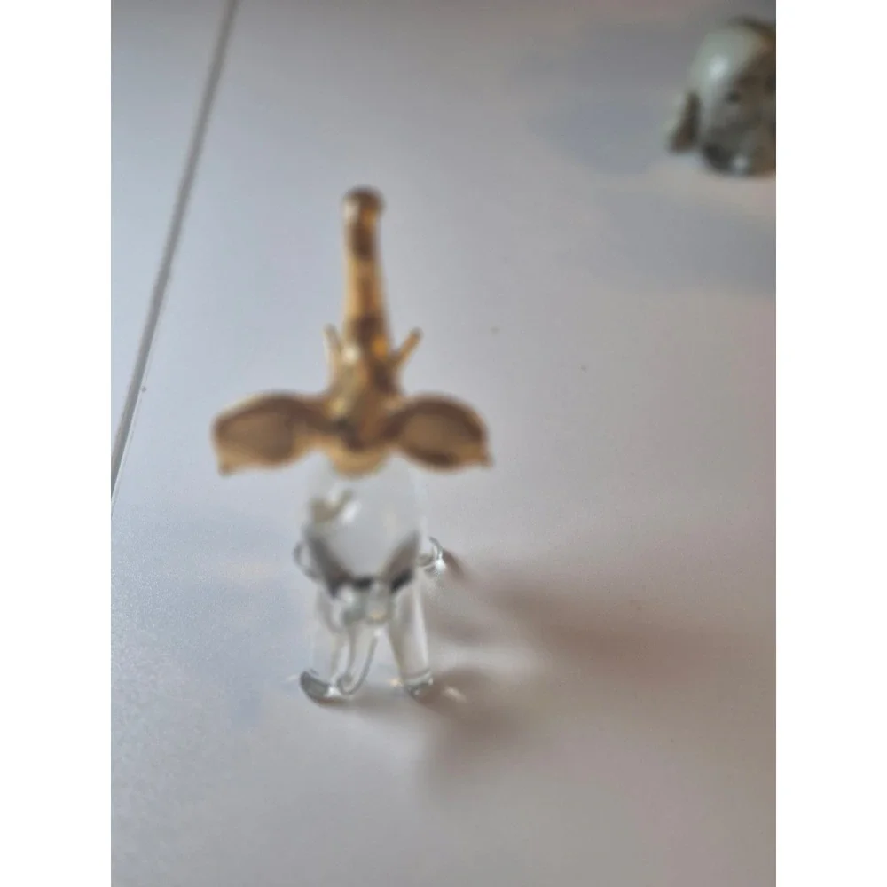 1950's Vintage Hand-Blown Glass Elephant -trunk‎ up for luck~Figurine